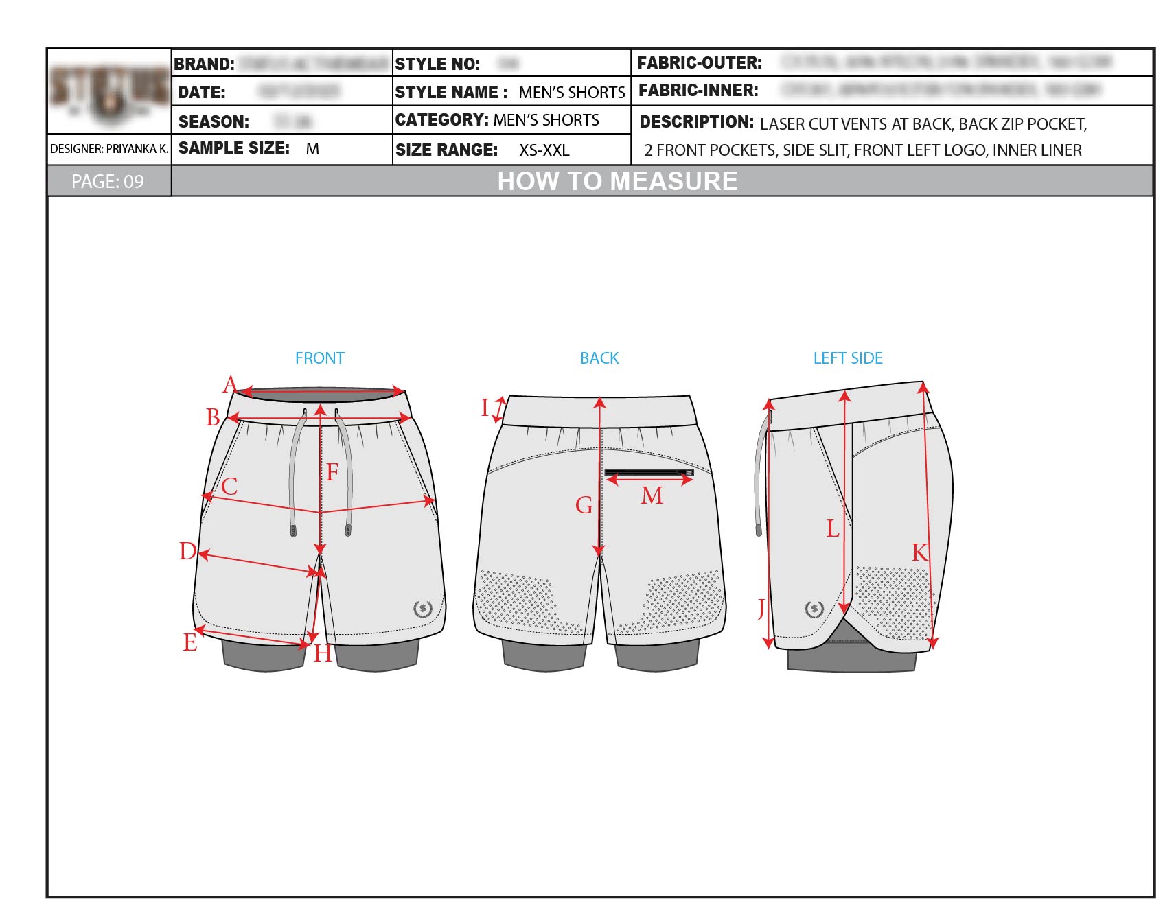 How-to-measure guide for the two-layer performance shorts