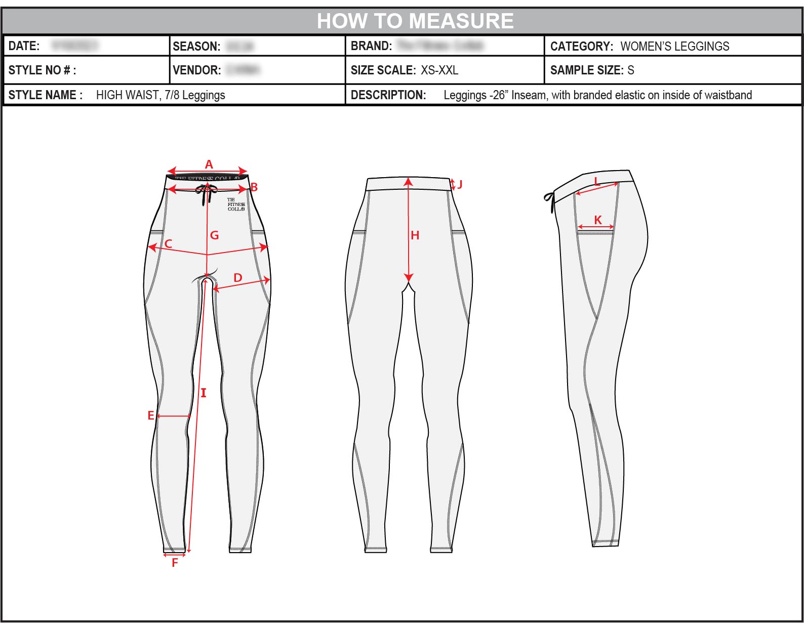 How-to-measure guide for the high-waist leggings